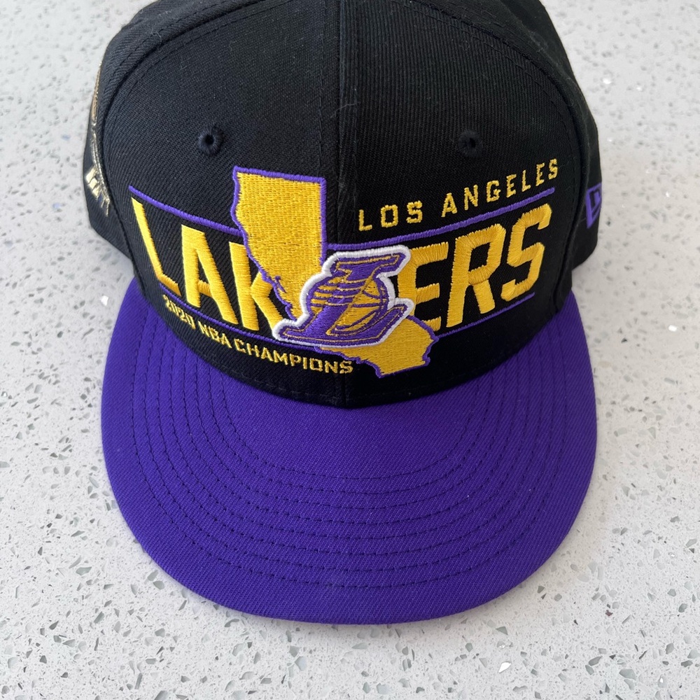 New Era Black and Purple Lakers Snapback Cap